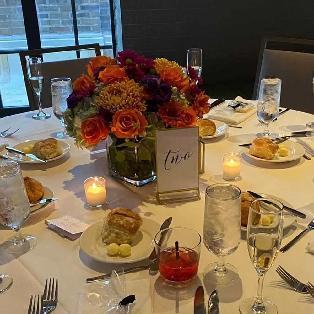 navy and gold table numbers